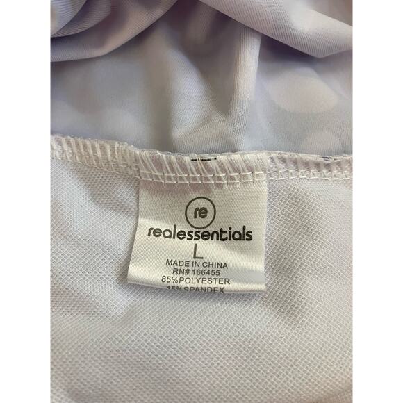 New Real Essentials One Piece Lilac Purple White Swimsuit Large - Picture 4 of 4